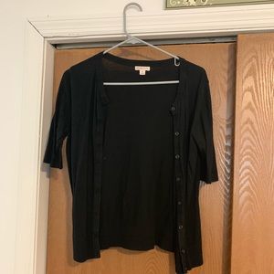 Cropped sleeve cardigan